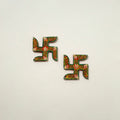 Traditional handpainted wooden swastik (pair) 21