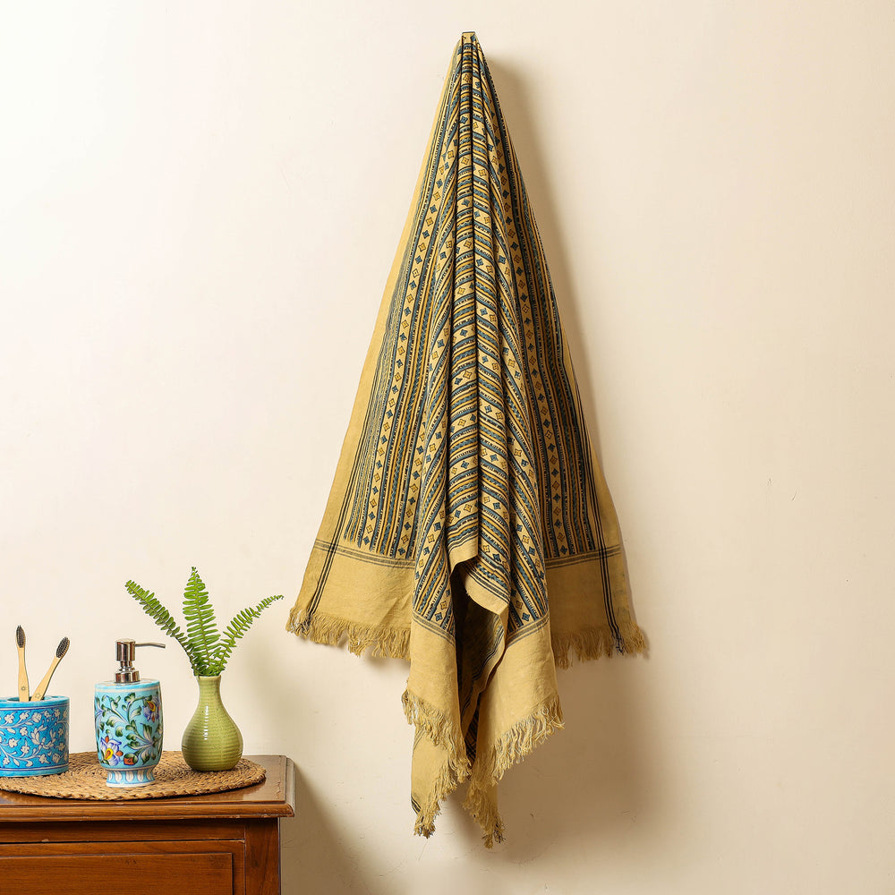 Block Printed Cotton Towel
