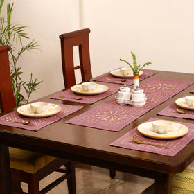 Barmer Applique Cutwork Dining Table Runner with Mat Set 22