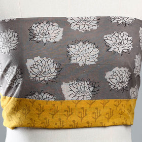 Grey - bindaas printed cotton blouse piece 97 - handcrafted