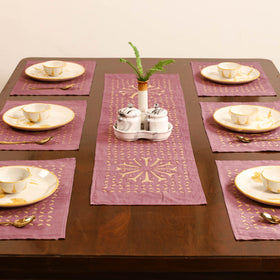 Barmer Applique Cutwork Dining Table Runner with Mat Set 22