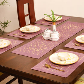 Barmer Applique Cutwork Dining Table Runner with Mat Set 22