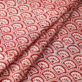 Buy Red Bagh Hand Block Printed Mul Cotton Fabric