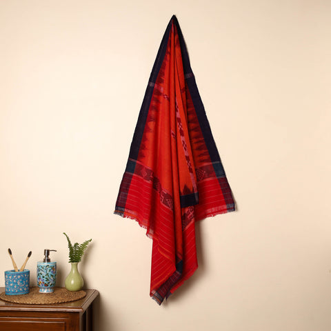 Red - Sambalpuri Ikat Handloom Cotton Gamcha Towel 08