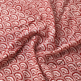 Buy Red Bagh Hand Block Printed Mul Cotton Fabric