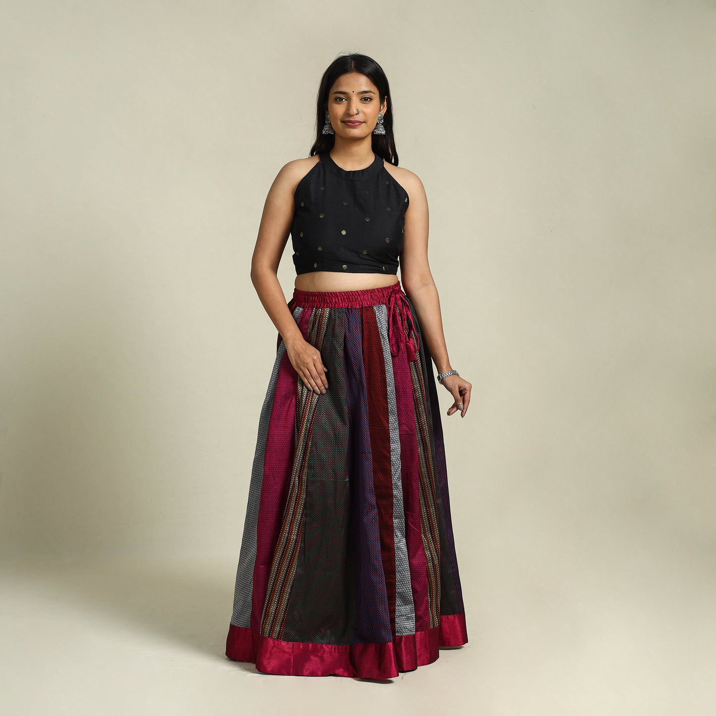 Multicolor - khun patchwork 24 kali cotton long skirt 22