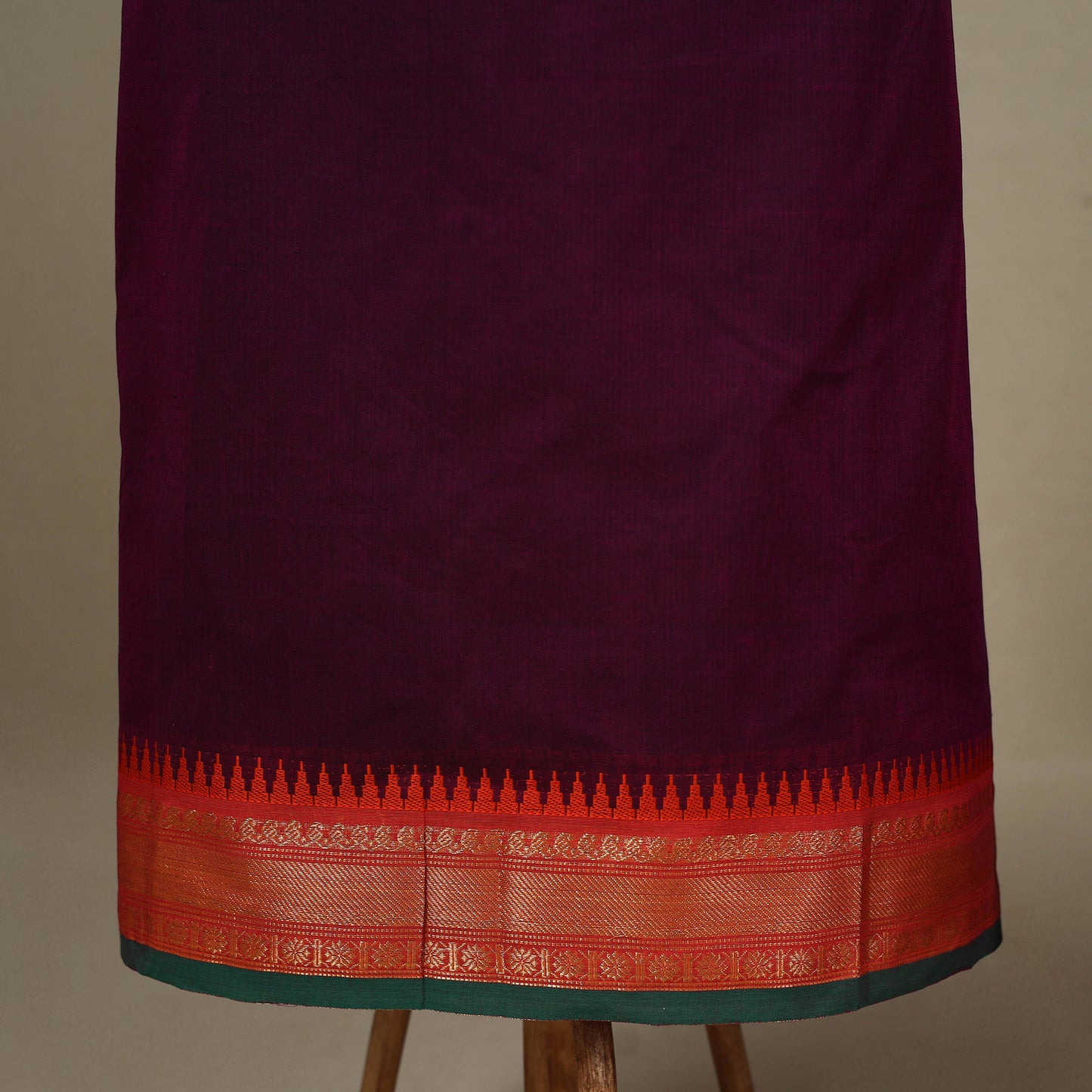 Purple - 2pc unstitched kandangi chettinad cotton dress
