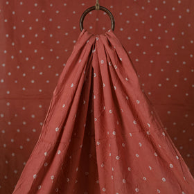 Peach - Kutch Bandhani Tie-Dye Pure Mul Cotton Fabric 10