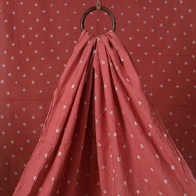 Peach - Kutch Bandhani Tie-Dye Pure Mul Cotton Fabric 10