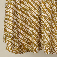 Brown - Hand Batik Printed Wrap Around Skirt for Women 01