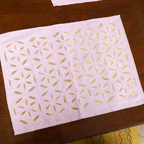 Purple - Barmer Applique Cutwork Dining Table Runner with Mat Set 24