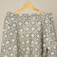 Grey - Hand Batik Printed Wrap Around Skirt for Women 06