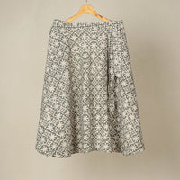 Grey - Hand Batik Printed Wrap Around Skirt for Women 06