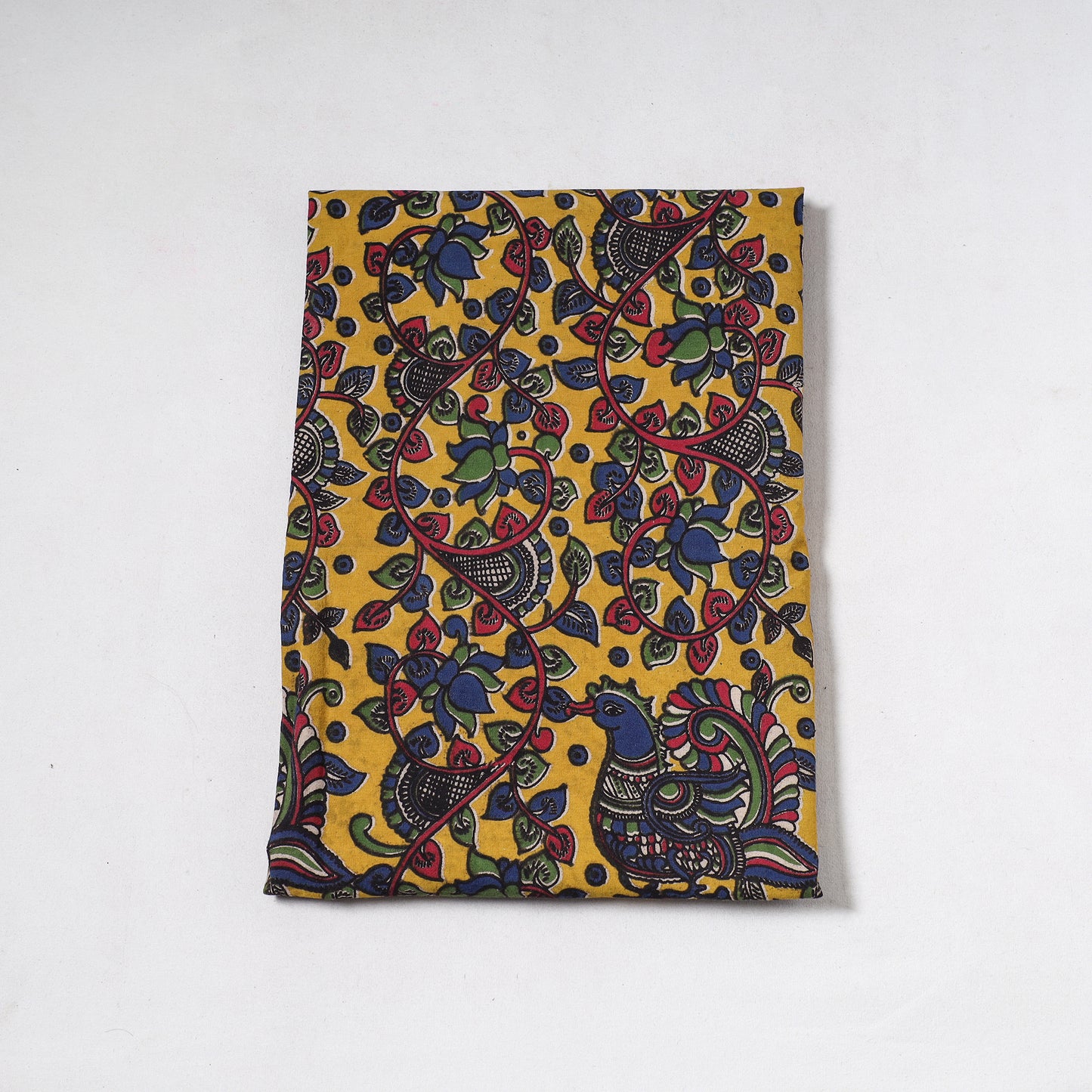 Yellow - Kalamkari Printed Cotton Precut Fabric (1 meter) 97