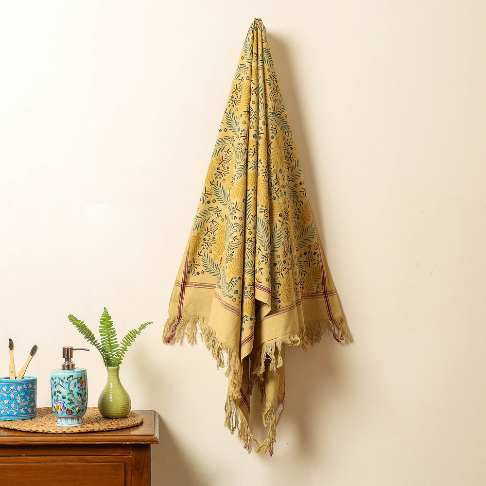 Block Printed Cotton Towel
