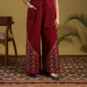 Buy Cotton Bengal Kantha Hand Embroidery Palazzo