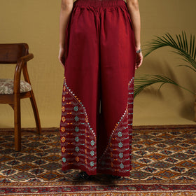 Buy Cotton Bengal Kantha Hand Embroidery Palazzo