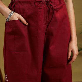 Buy Cotton Bengal Kantha Hand Embroidery Palazzo