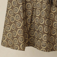 Brown - Ajrakh Block Printed Cotton Wrap Around Skirt 06