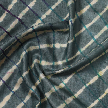 Brown - Leheriya Tie-Dye Tussar Silk Precut Fabric (1.5 meter) 44