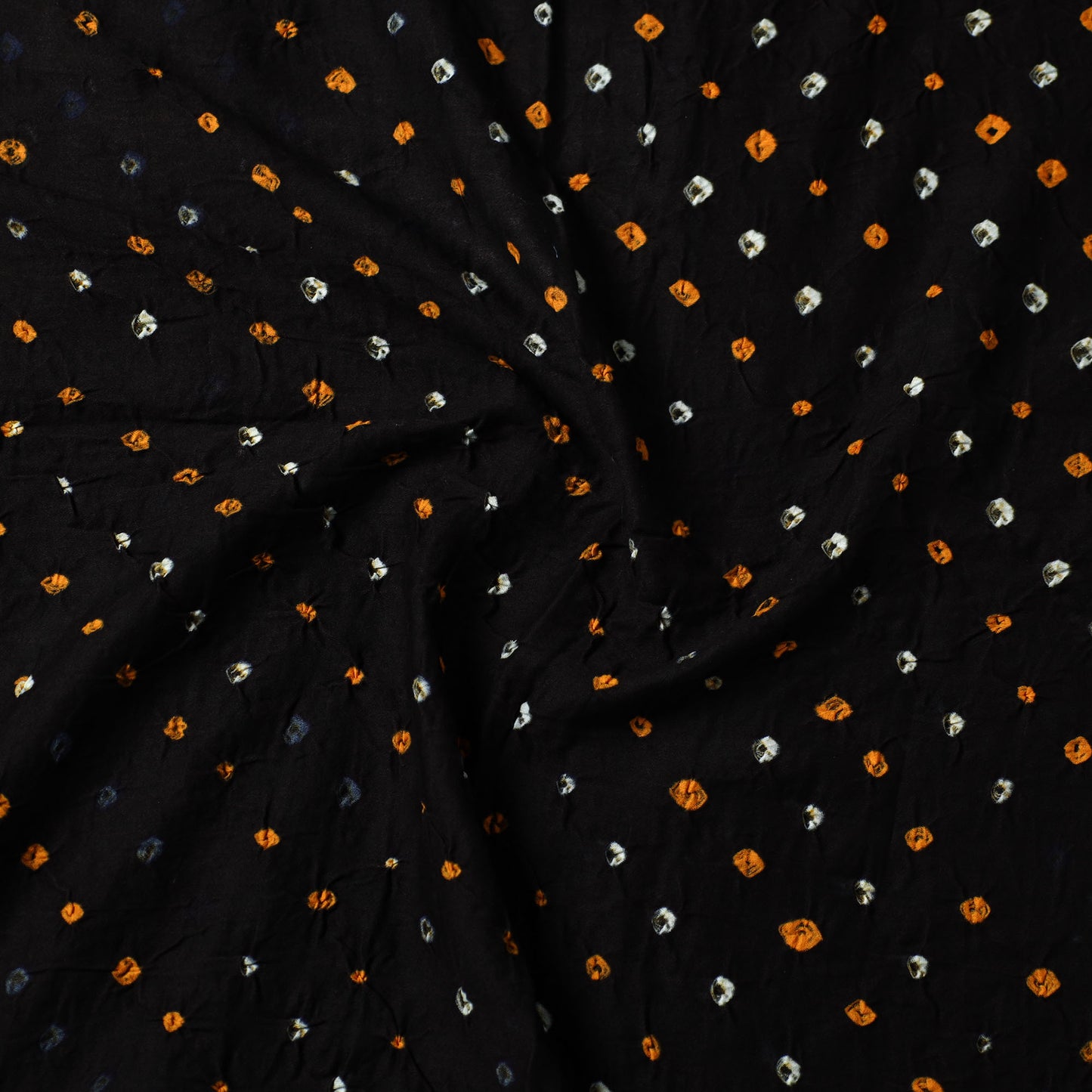 Black - Kutch Bandhani Tie-Dye Cotton Precut Fabric 50