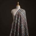 Grey - Exclusive! Pure Handspun Handwoven Pochampally Ikat Cotton x Wool Fabric 01