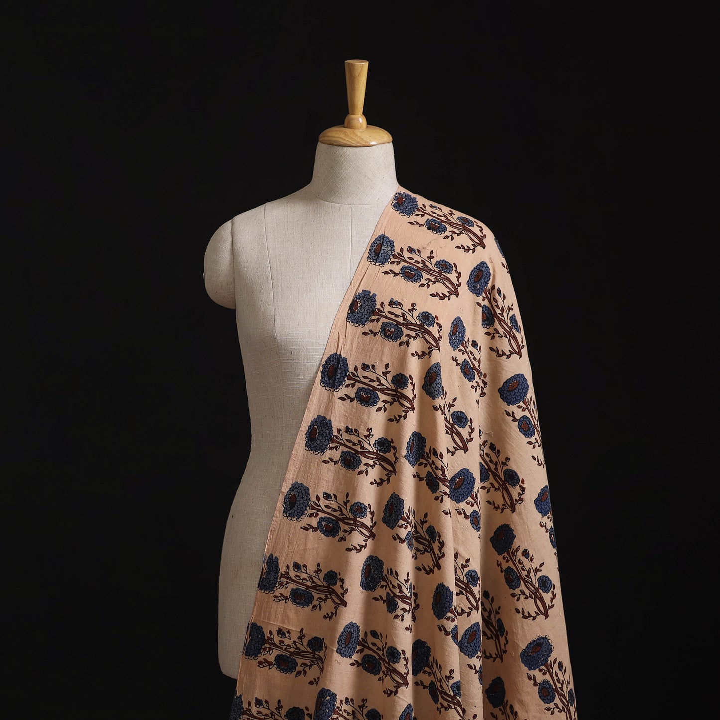 Natural Dyed Hand Block Print Ajrakh Cotton Hakoba Fabric 02