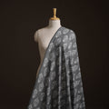 Grey - Exclusive! Pure Handspun Handwoven Pochampally Ikat Cotton x Wool Fabric 03