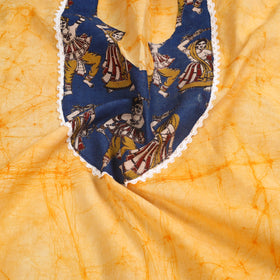 Buy Yellow Batik Print Patchwork Cotton Kurta Material