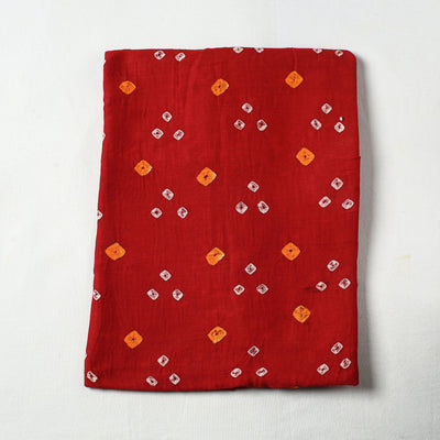 Red - Kutch Bandhani Tie-Dye Mul Cotton Precut Fabric 14