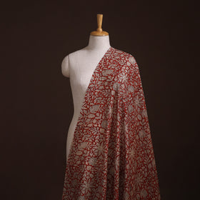 Bagru Hand Block Prints Pure Handloom Chanderi Silk Fabric 03
