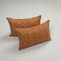 Yellow - set of 2 bagh cotton pillow covers 08 - handcrafted