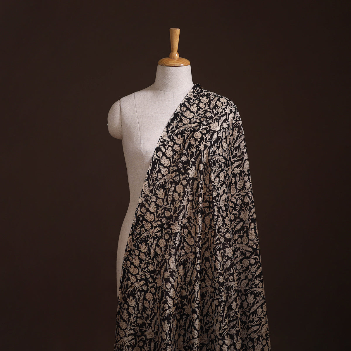 Bagru Hand Block Prints Pure Handloom Chanderi Silk Fabric 04