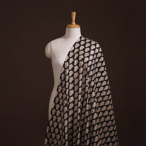 Bagru Hand Block Prints Pure Handloom Chanderi Silk Fabric 05
