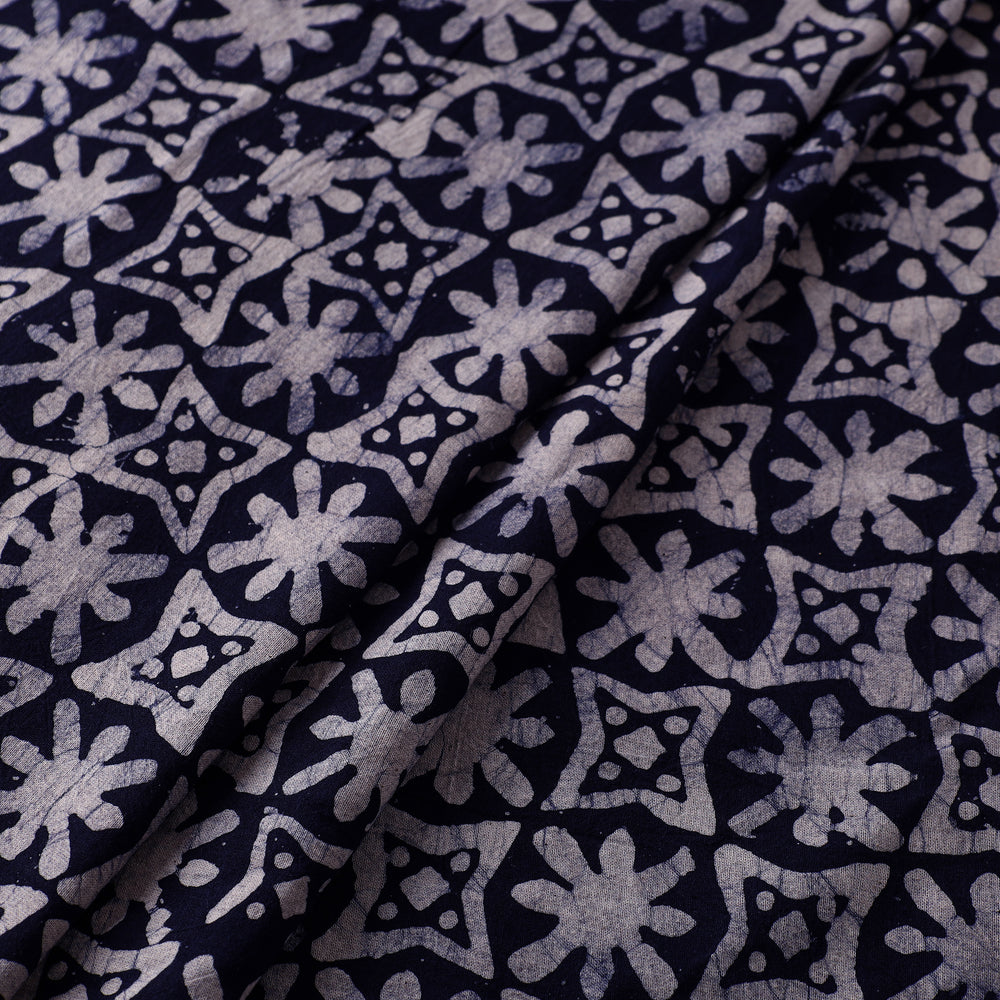 Blue - Kutch Batik Printed Cotton Fabric 05