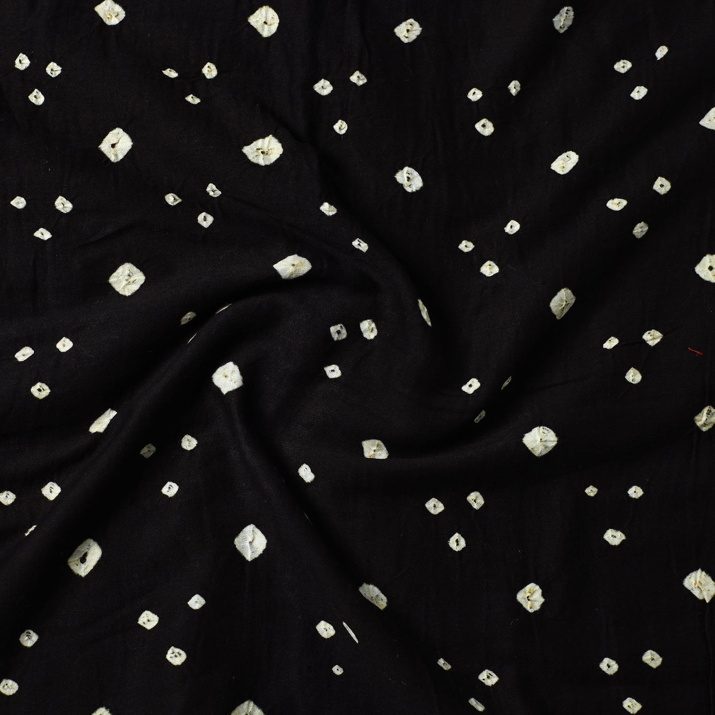 Black - Kutch Bandhani Tie-Dye Mul Cotton Precut Fabric 15