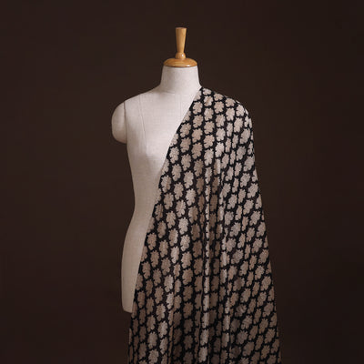 Bagru Hand Block Prints Pure Handloom Chanderi Silk Fabric 07