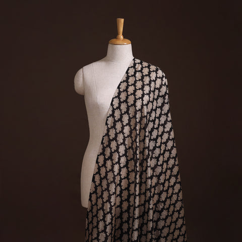 Bagru Hand Block Prints Pure Handloom Chanderi Silk Fabric 07