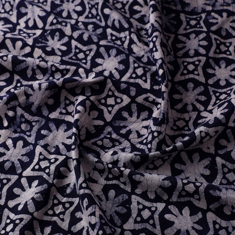 Blue - Kutch Batik Printed Cotton Fabric 05