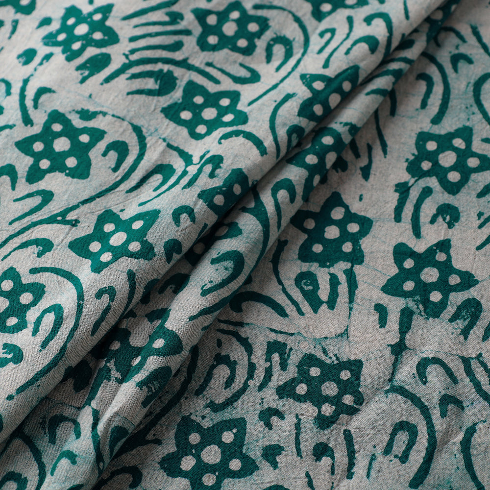 Green - Kutch Batik Printed Cotton Fabric 06