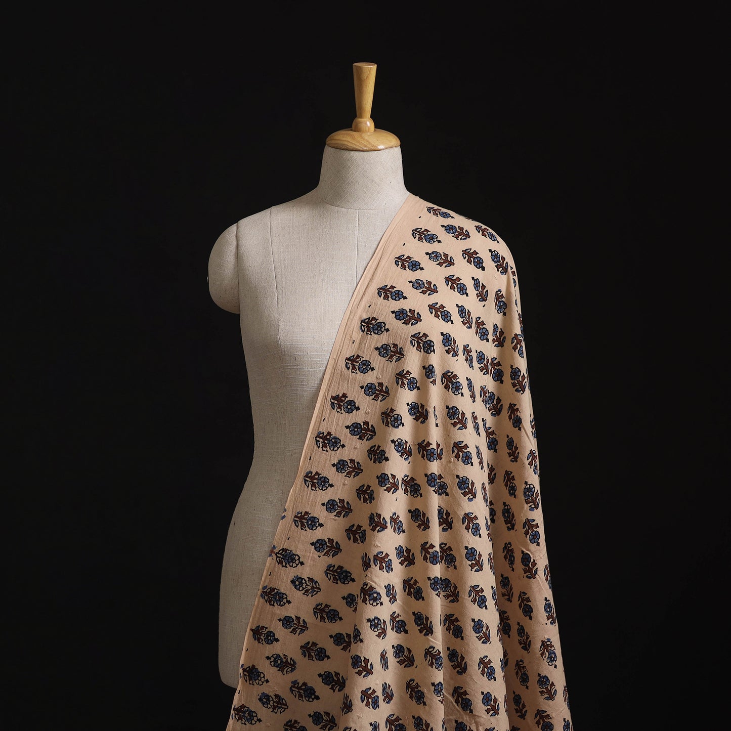 Natural Dyed Hand Block Print Ajrakh Cotton Hakoba Fabric 12