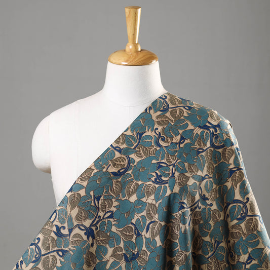 Beige - Kalamkari Printed Cotton Fabric