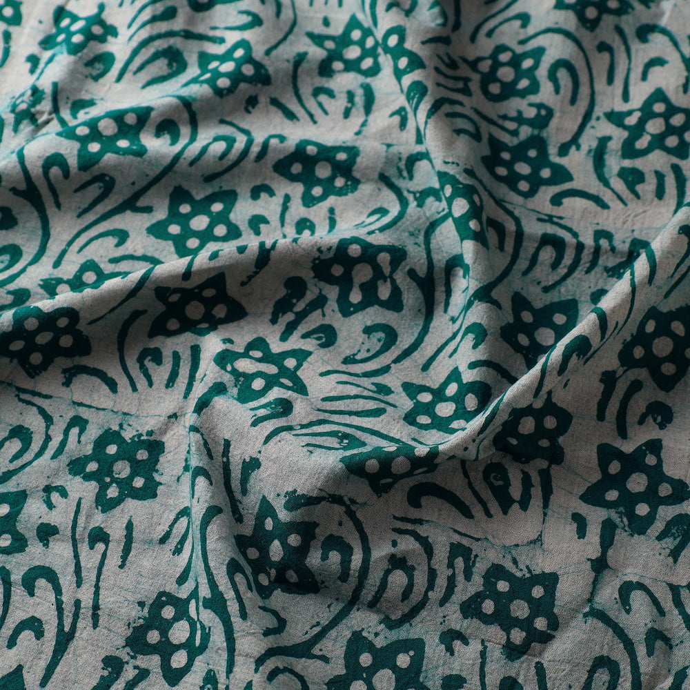 Green - Kutch Batik Printed Cotton Fabric 06