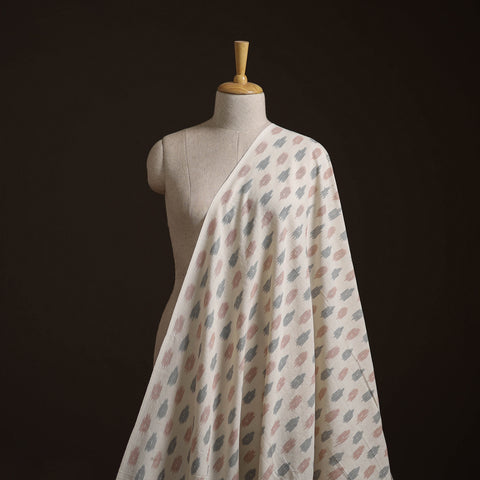 Exclusive! Pure Handspun Handwoven Pochampally Ikat Cotton x Wool Fabric 12