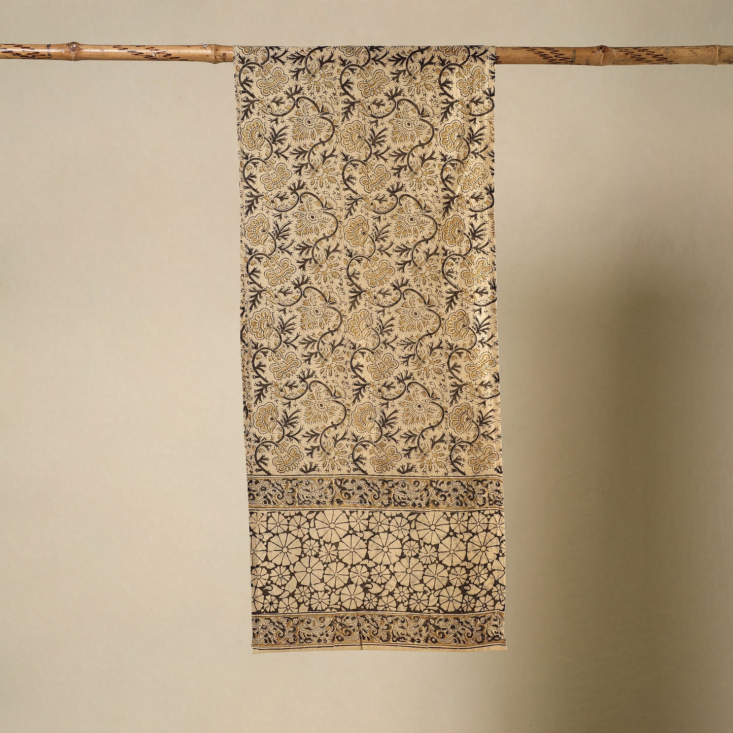 Pedana Block Print Natural Dyed Cotton Kalamkari Stole