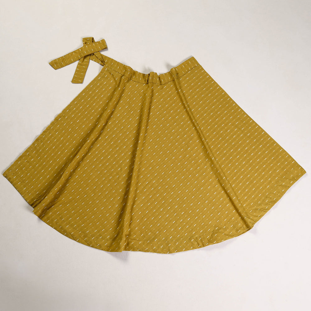 Yellow - Jacquard Cotton Wrap Around Skirt 01