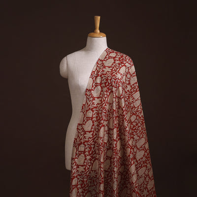 Bagru Hand Block Prints Pure Handloom Chanderi Silk Fabric 11