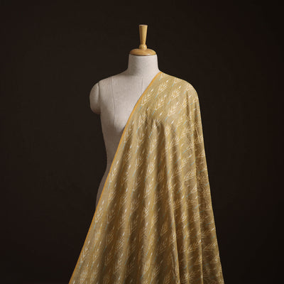 Beige - Exclusive! Pure Handspun Handwoven Pochampally Ikat Cotton x Wool Fabric 14