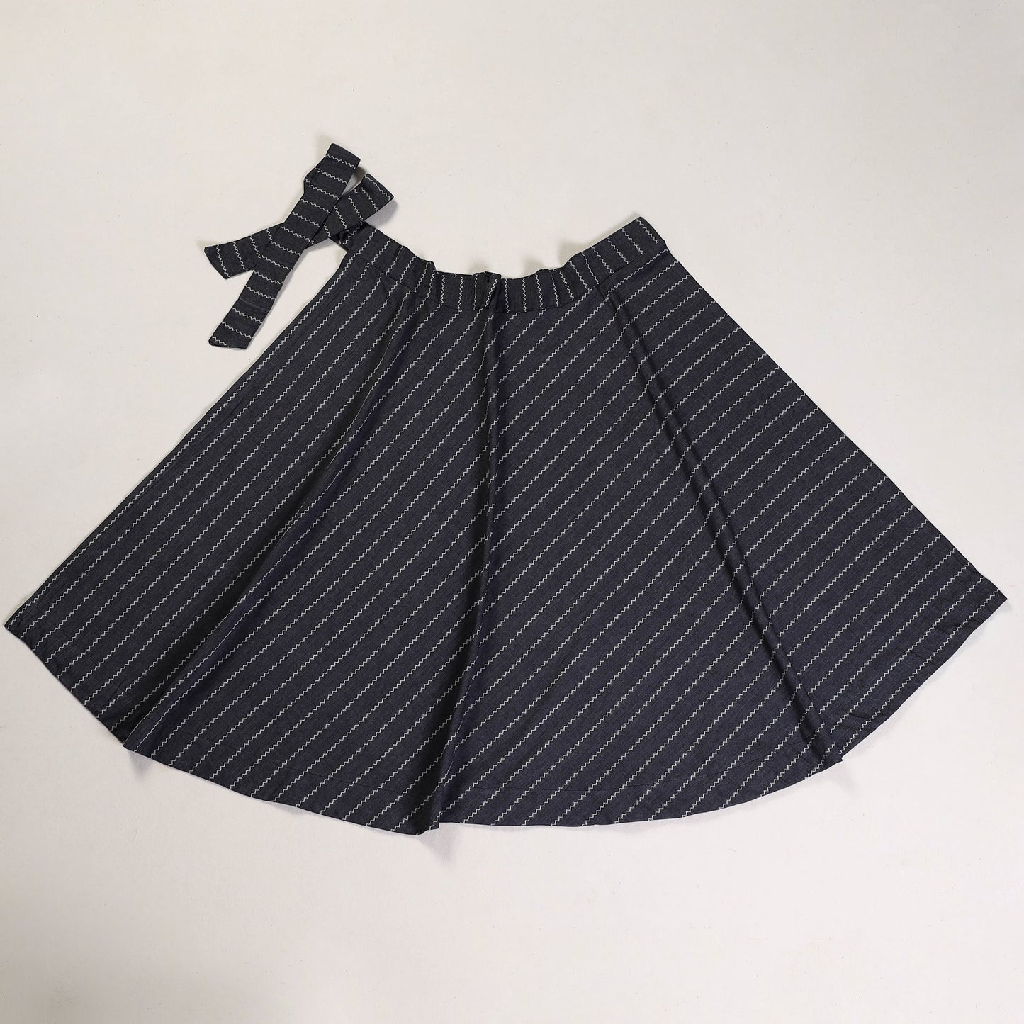 Black - Jacquard Cotton Wrap Around Skirt 02