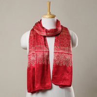 Red - Ajrakh Printed Mashru Silk Stole 35